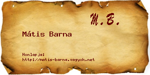 Mátis Barna névjegykártya