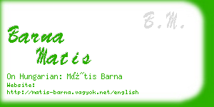 barna matis business card